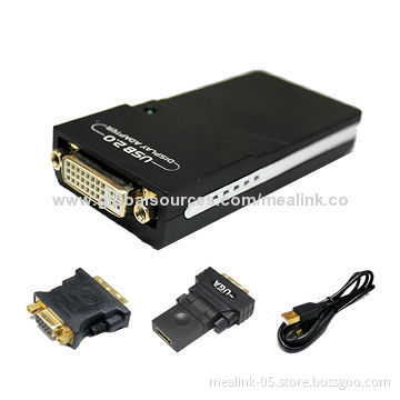 USB to HDMI/DVI-D or VGA Converter, High-quality Resolution Up to 1,680*1,050PNew
